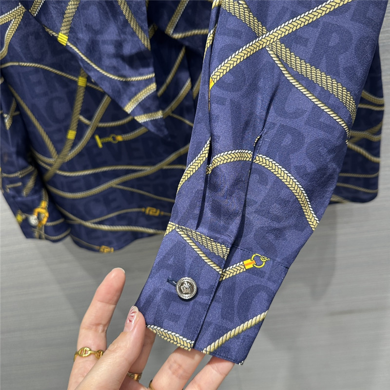 Versace chain print silk shirt replicas clothes