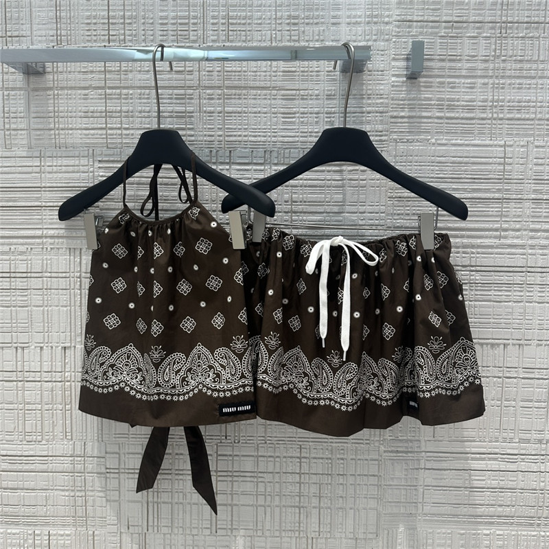 M1um1u backless camisole + miniskirt set replica clothing sites