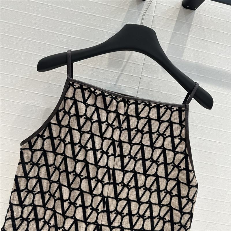 Va1e*ntin0 leather trim suspender dress replica clothing sites