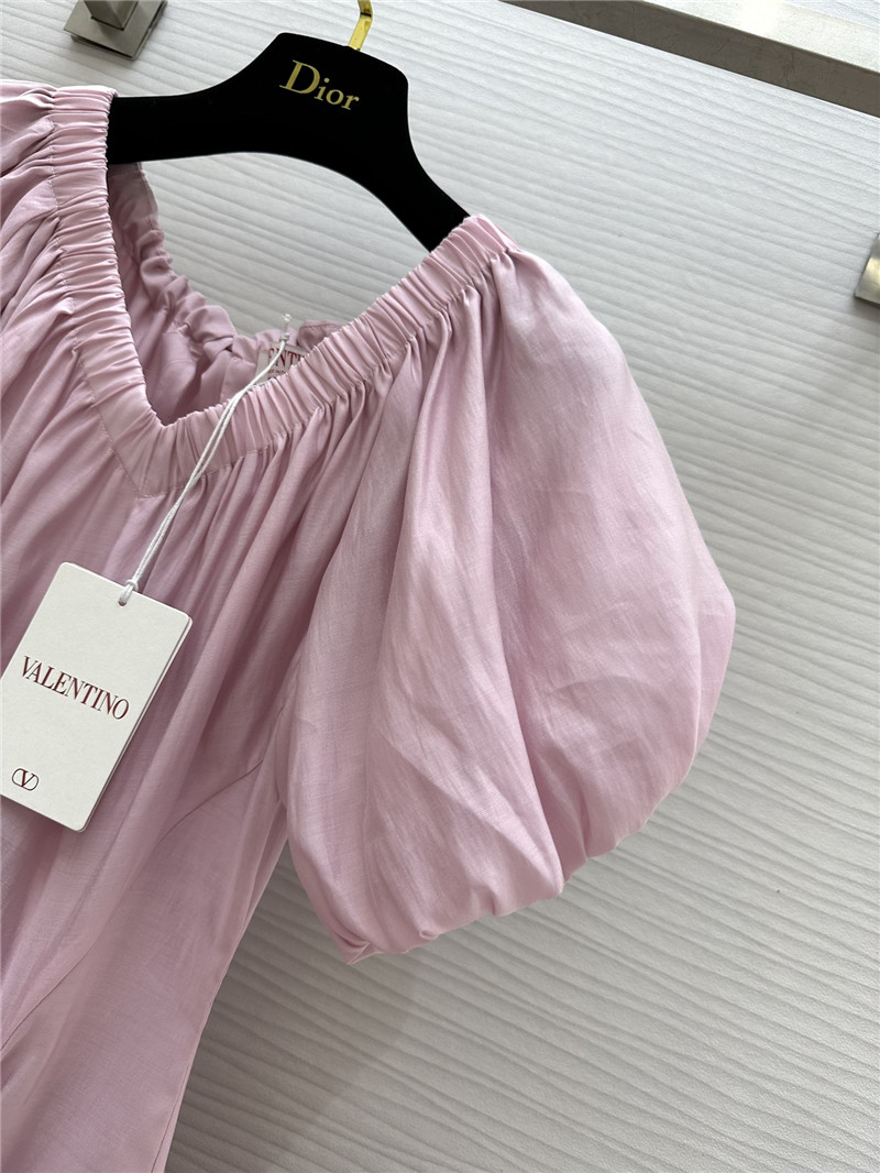 Va1e*ntin0 v neck puff sleeve dress replicas clothes