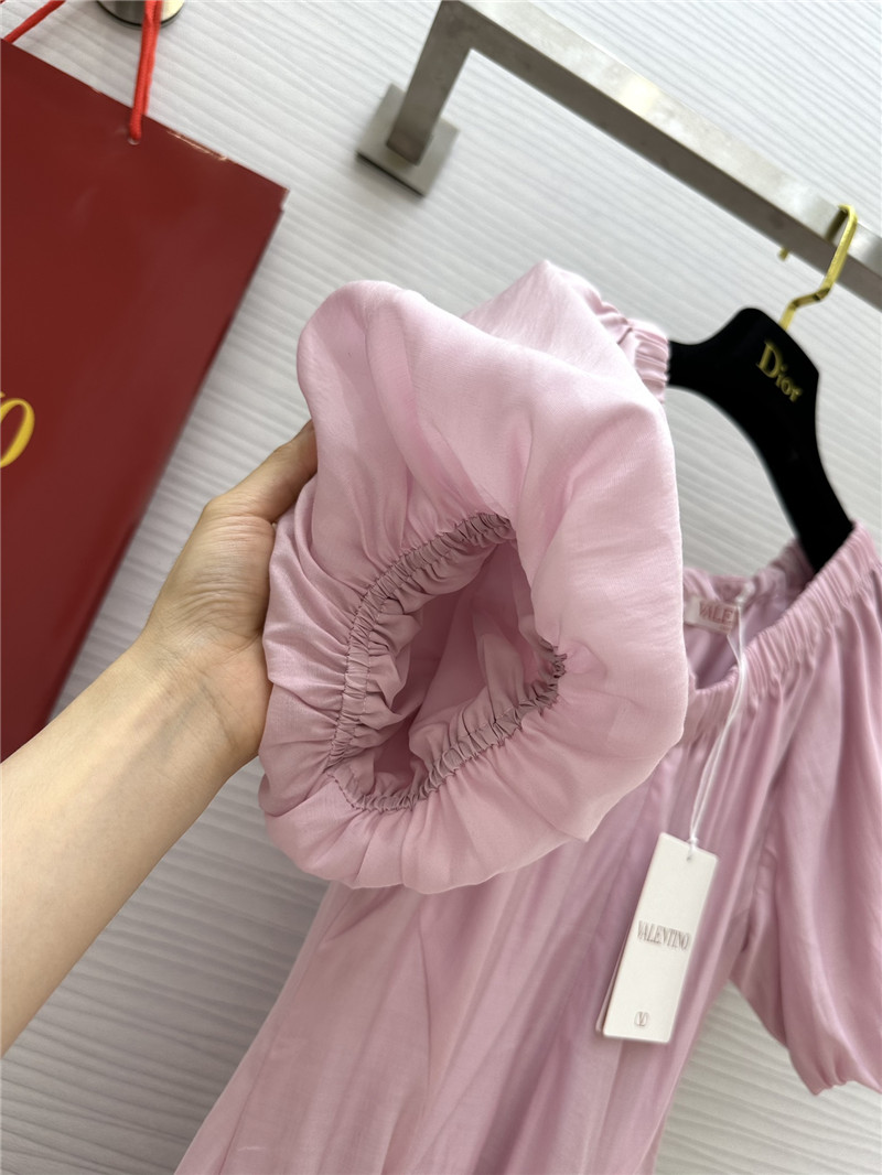 Va1e*ntin0 v neck puff sleeve dress replicas clothes