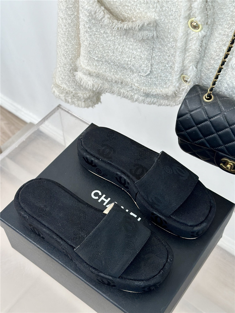 Ch**el platform black women¡¯s slippers