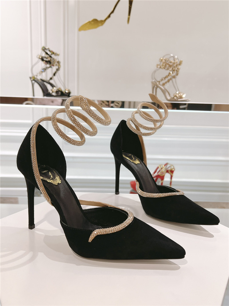 René Caovilla Cleo Wraparound Leather Pumps