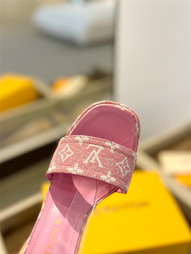 l0vis Vvtt0n monogram jacquard denim platform sandals