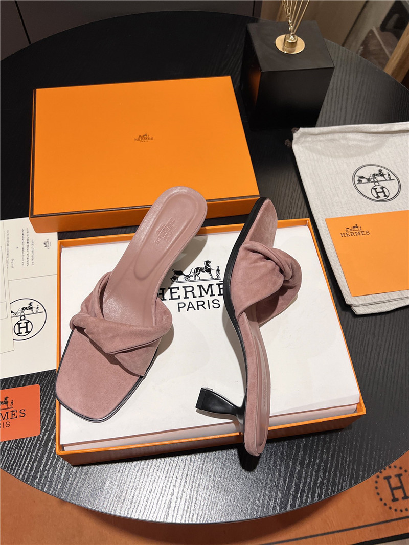 H**me5 pink suede giny 55 sandals