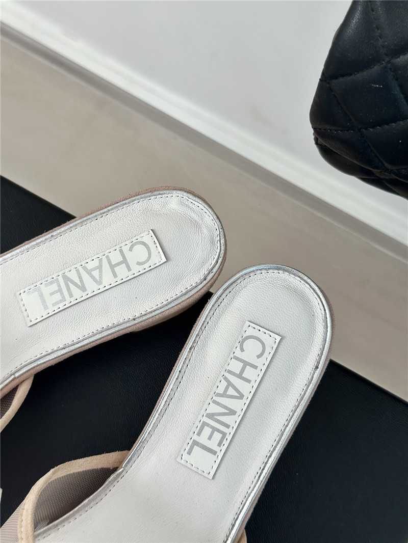 Ch**el pink camellia mesh flats