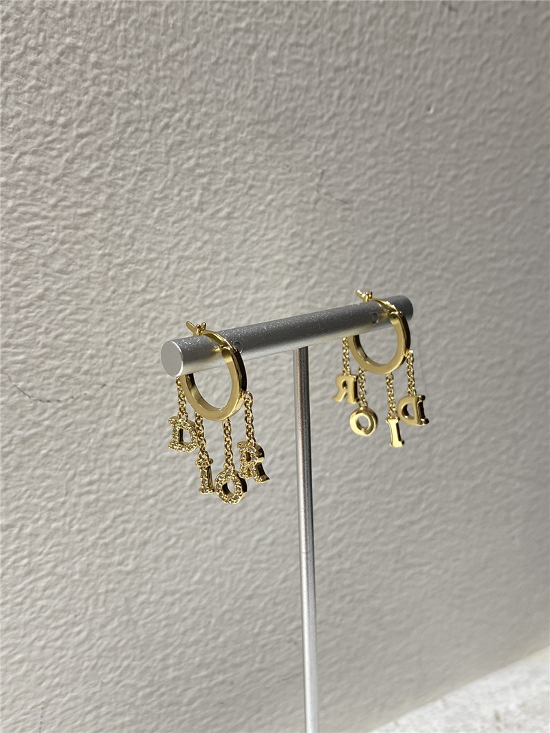 d10r tassel full D1am0nd letter earrings