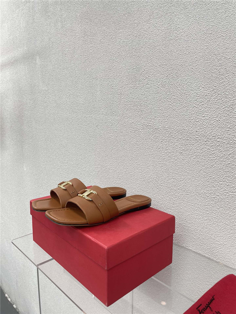 Salvatore Ferragamo flat slides replica shoes