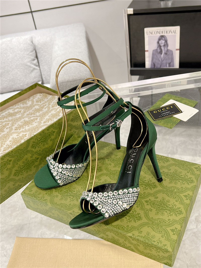Gvc*1 rhinestone silk sandals replica designer shoes