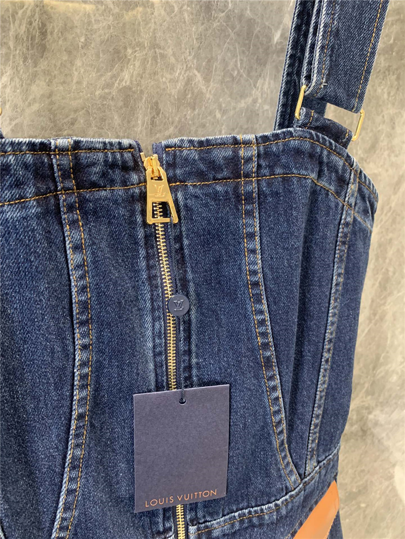 l0vis Vvtt0n lv denim suspender vest dress replicas clothes
