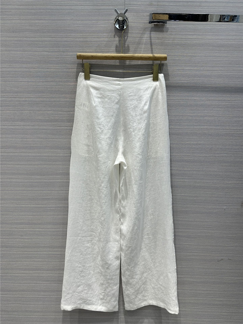 The R0w cotton and linen straight wide-leg pants replica clothing