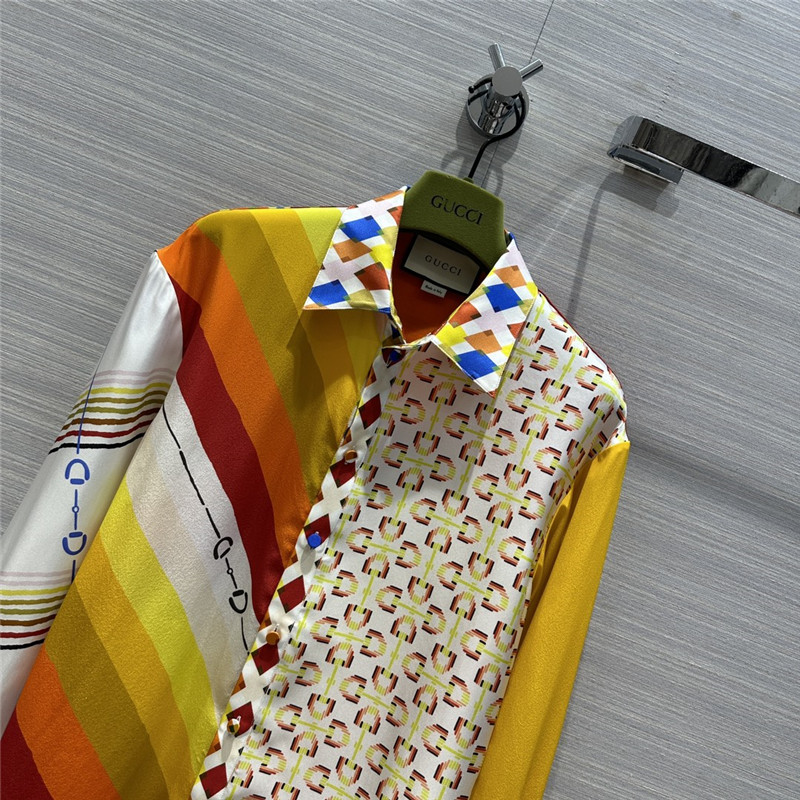 Gvc*1 patchwork printed silk shirt replica clothing sites