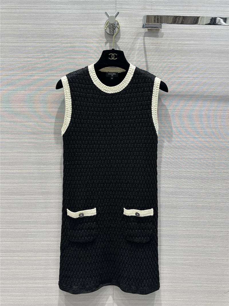 Ch**el embossed woven vest dress replica clothes