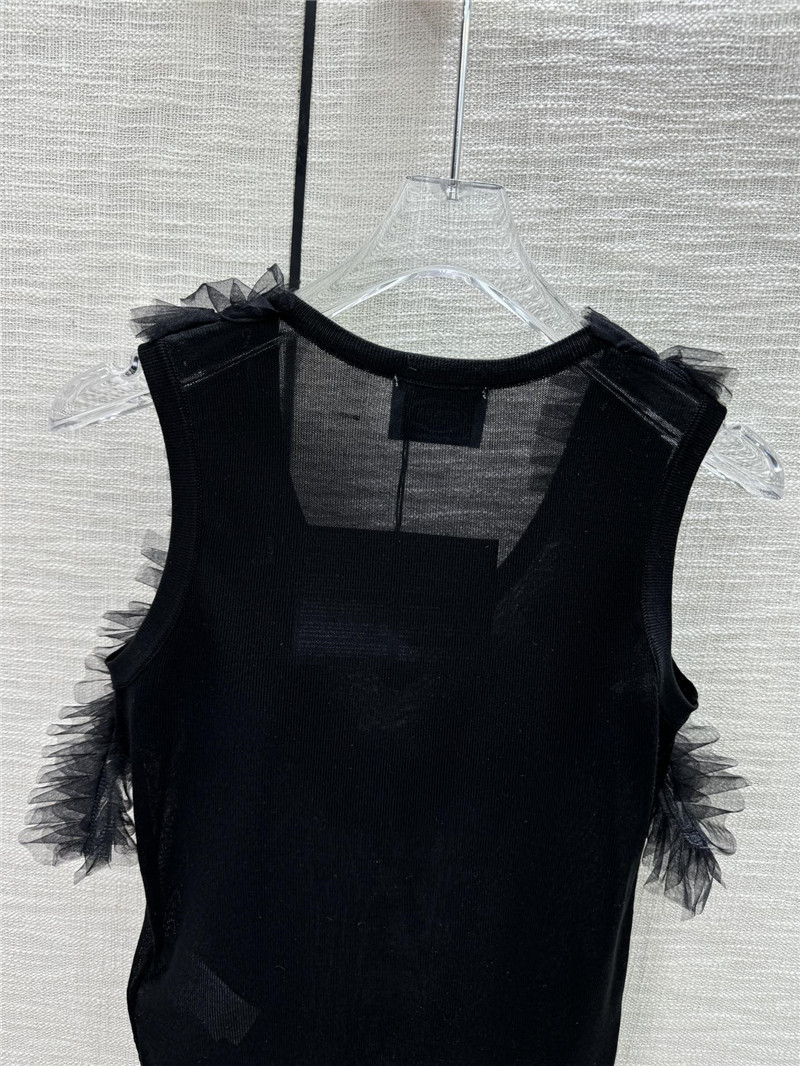 Pra*a mesh stitching see-through small vest replica d&g clothing