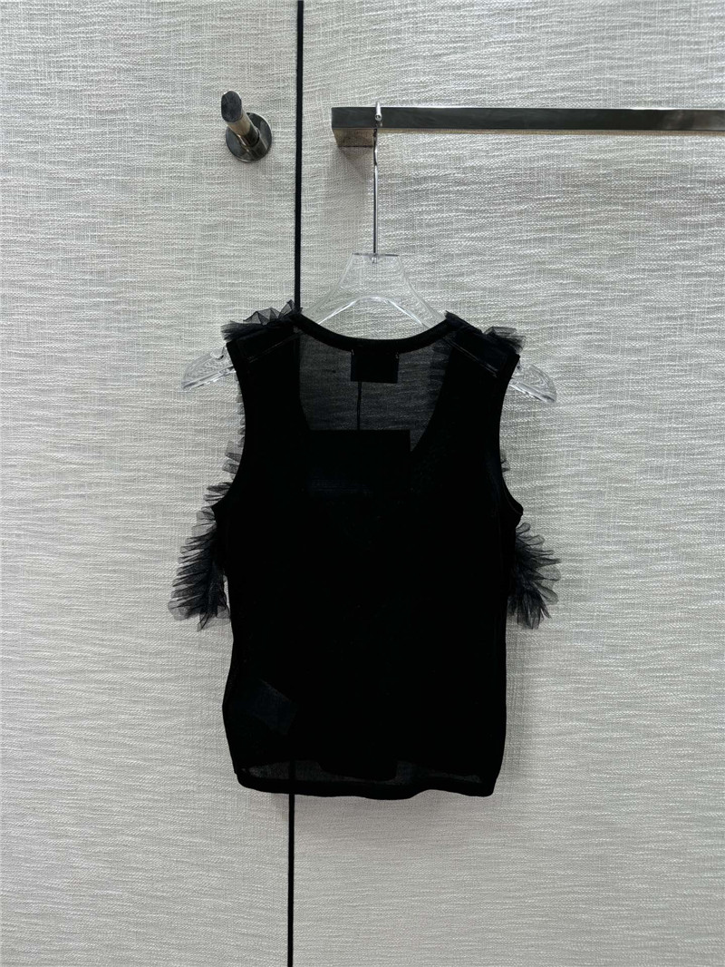 Pra*a mesh stitching see-through small vest replica d&g clothing