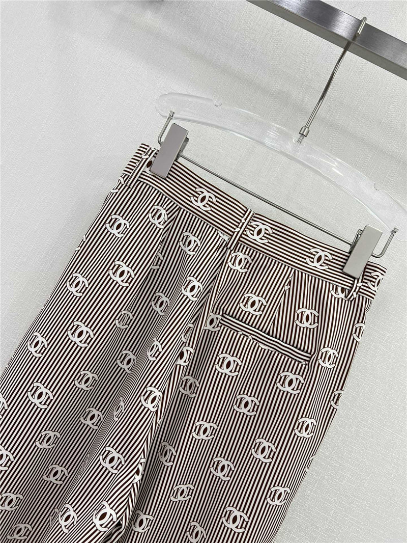 Ch**el new striped wide-leg pants replicas clothes