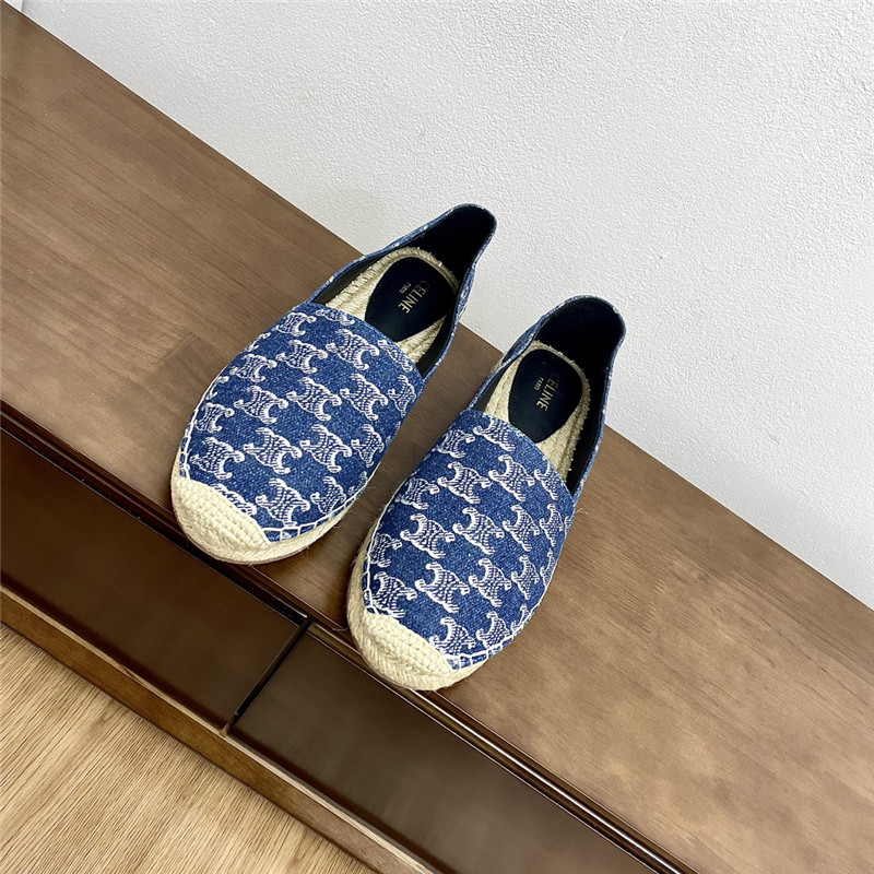 Ce1i*e triomphe stamped denim espadrilles