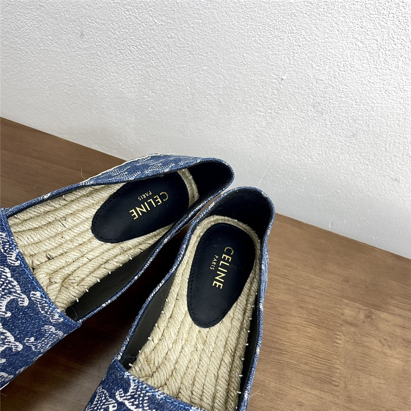 Ce1i*e triomphe stamped denim espadrilles