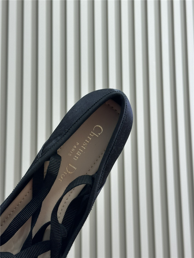 chr1st1an D10r d-joy black satin ballet flats