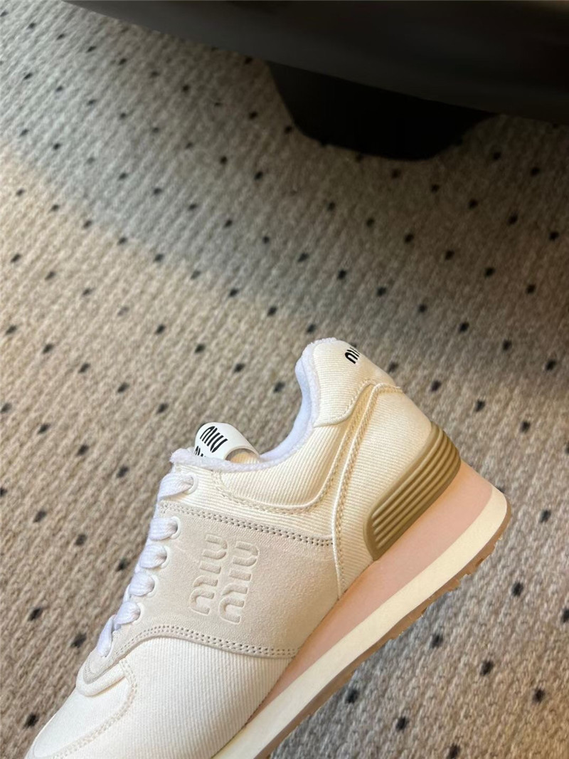 Miu Miu Plume Suede Sneakers White