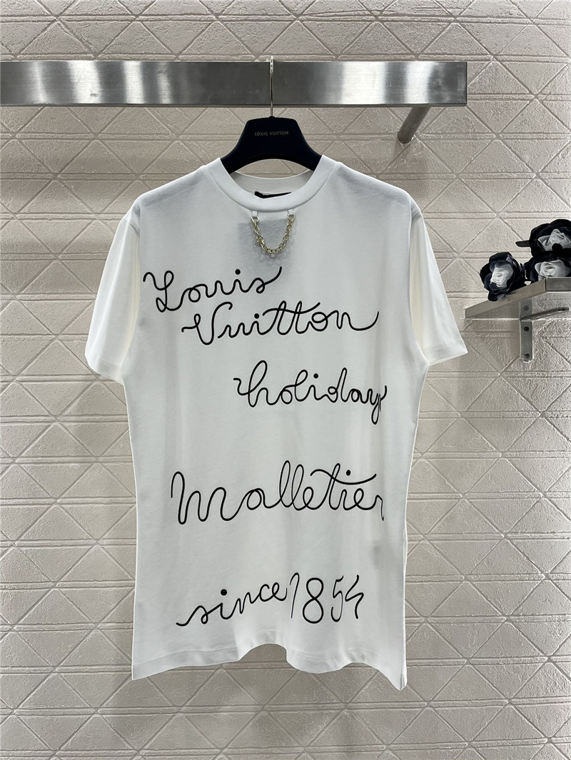 l0vis Vvtt0n lv flocked round neck t-shirt replica clothing sites