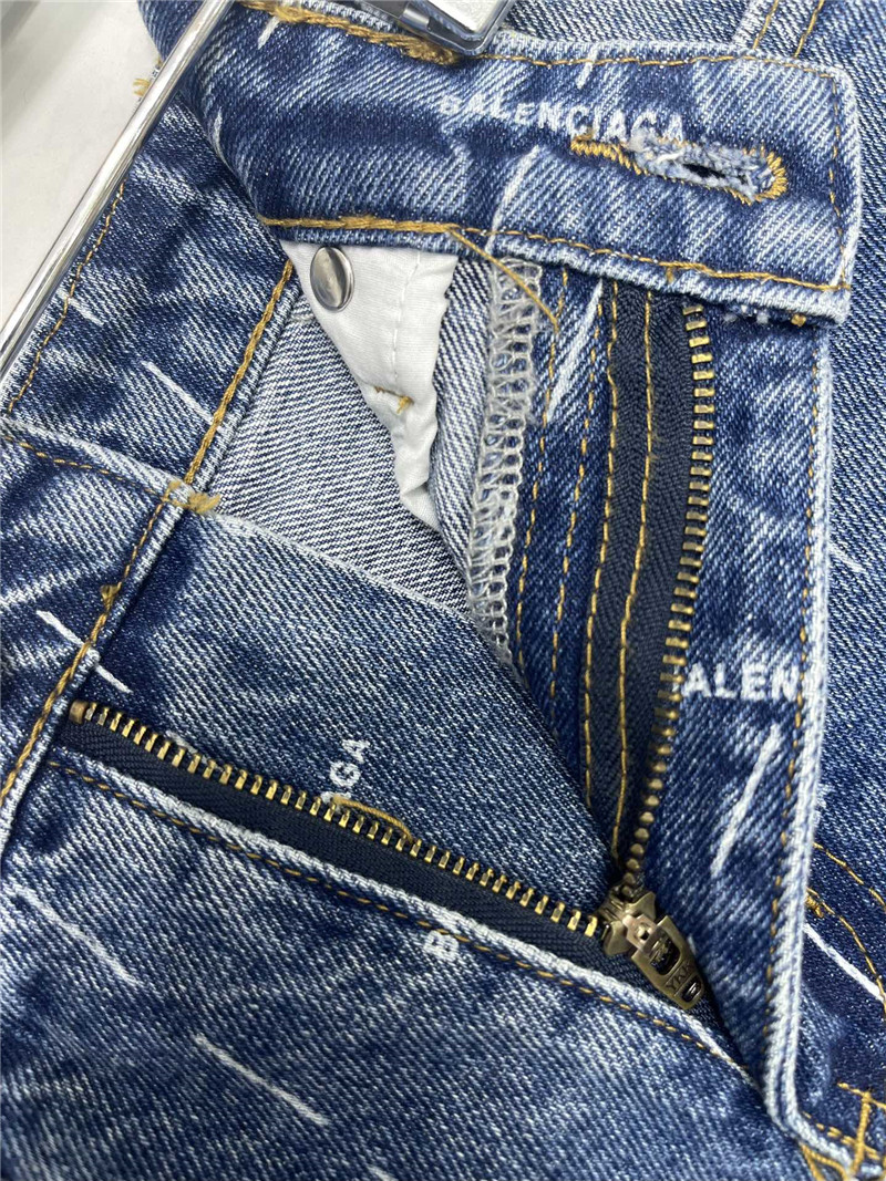 Ba1en*iaga diagonal stripe logo denim skirt replicas clothes