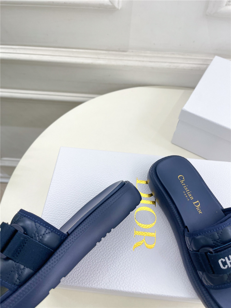 Dio(r)evolution Slide Glitter Tech Navy Quilted Leather
