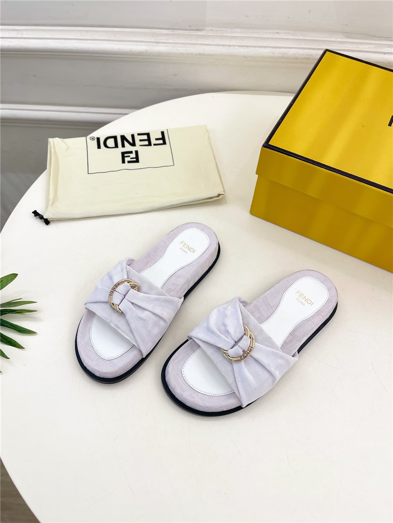 F**di feel white ff jacquard slides
