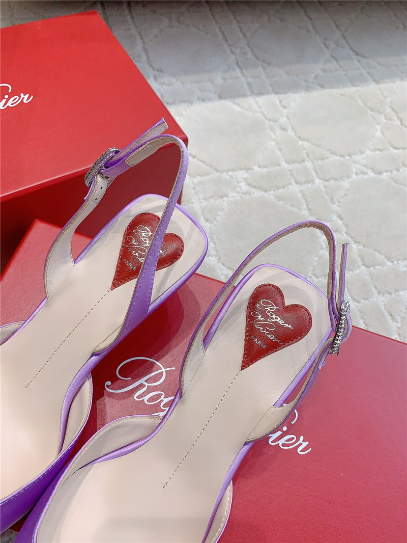 roger u1u1er viv’ canard satin purple slingback pumps