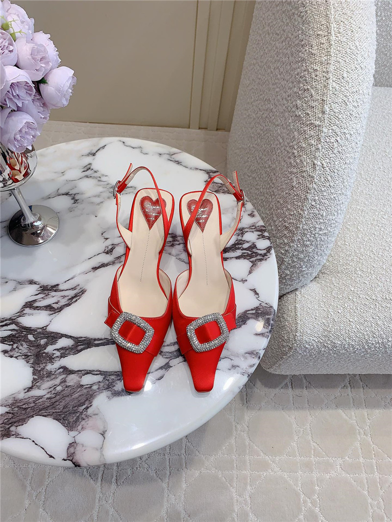 roger u1u1er viv’ canard satin red slingback pumps
