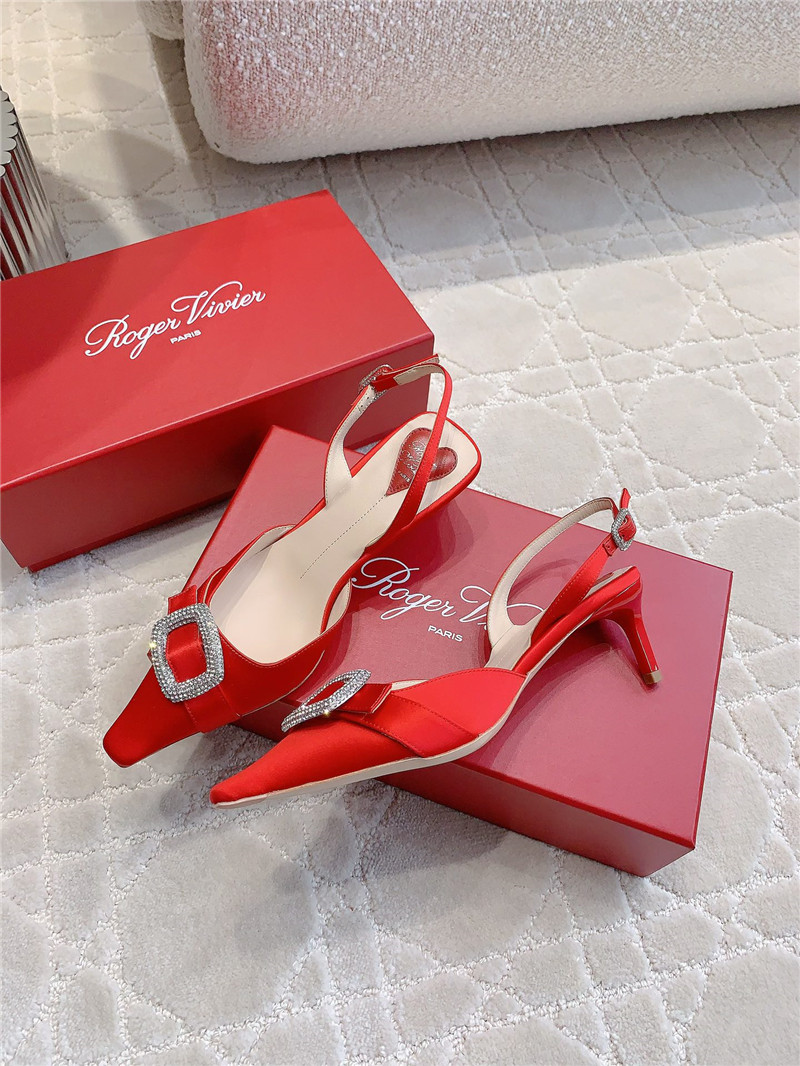 roger u1u1er viv’ canard satin red slingback pumps