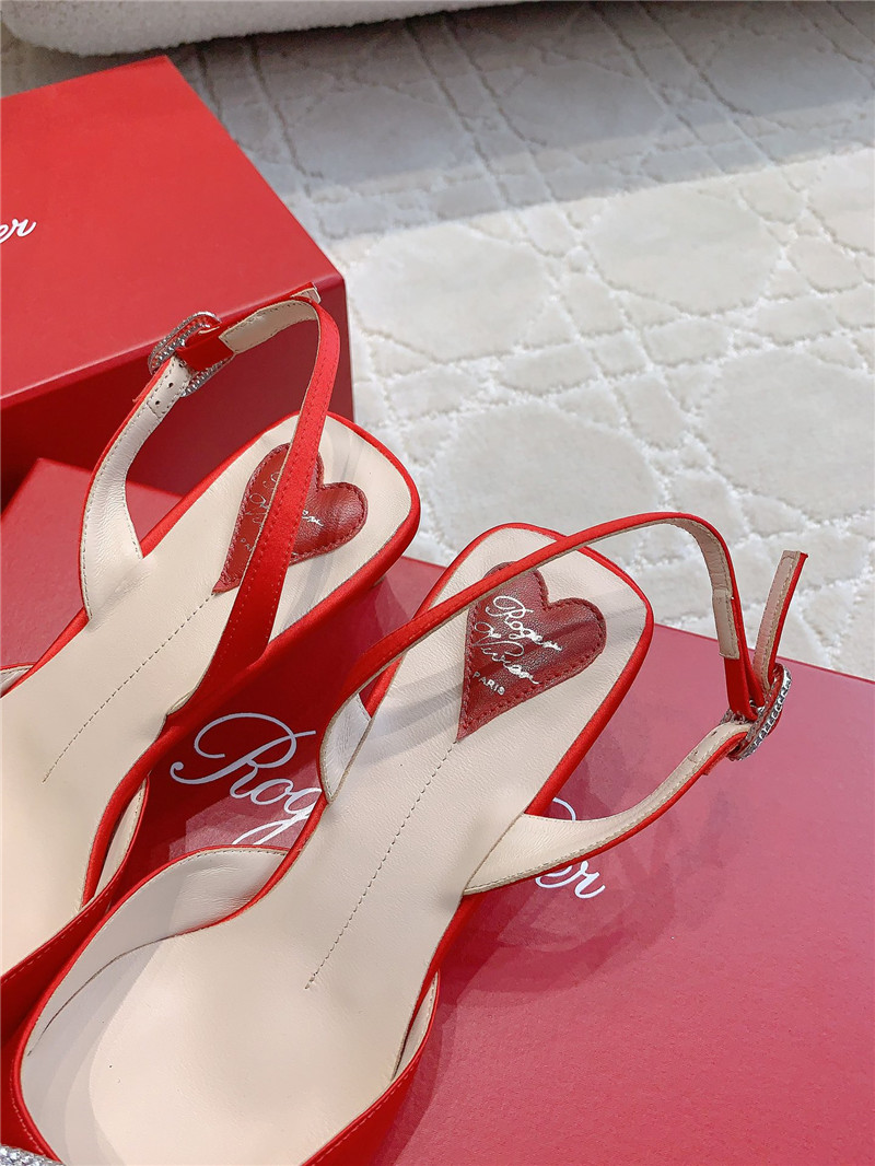 roger u1u1er viv’ canard satin red slingback pumps