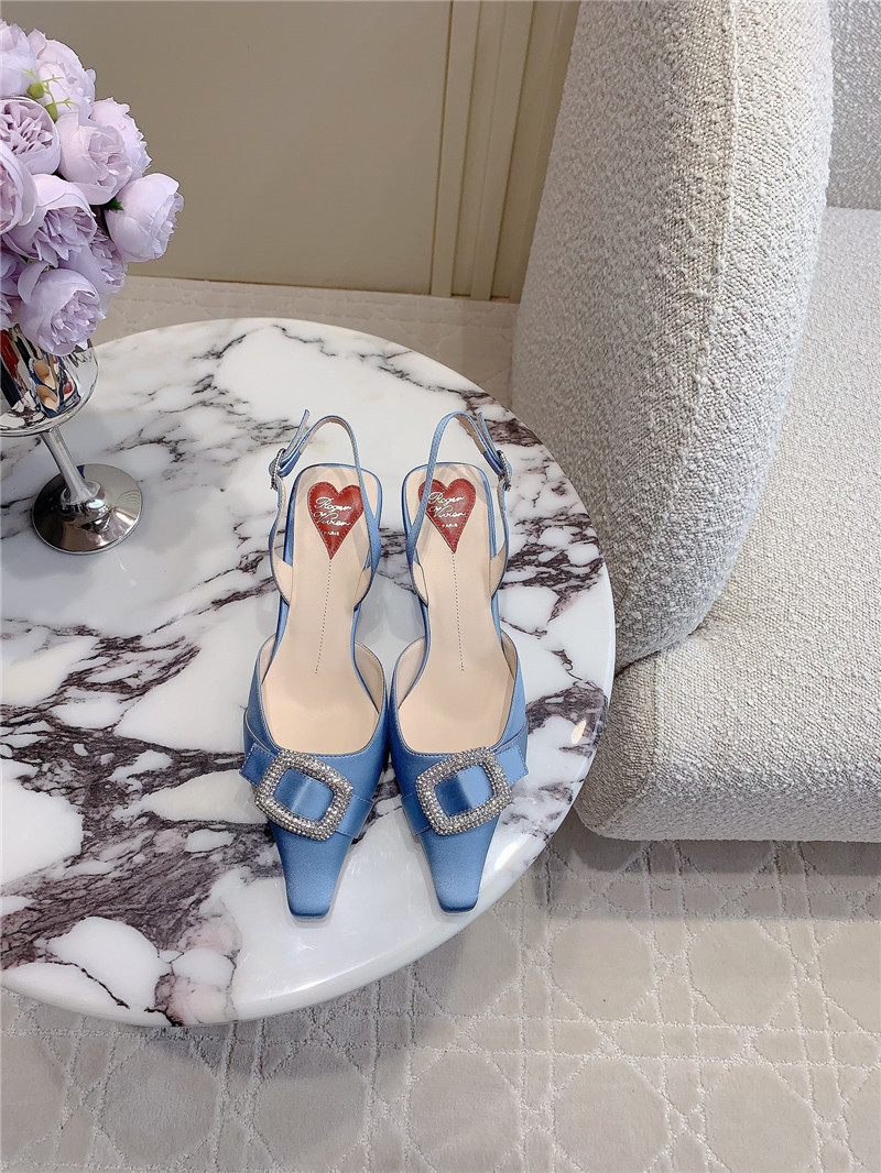 roger u1u1er viv’ canard satin blue slingback pumps