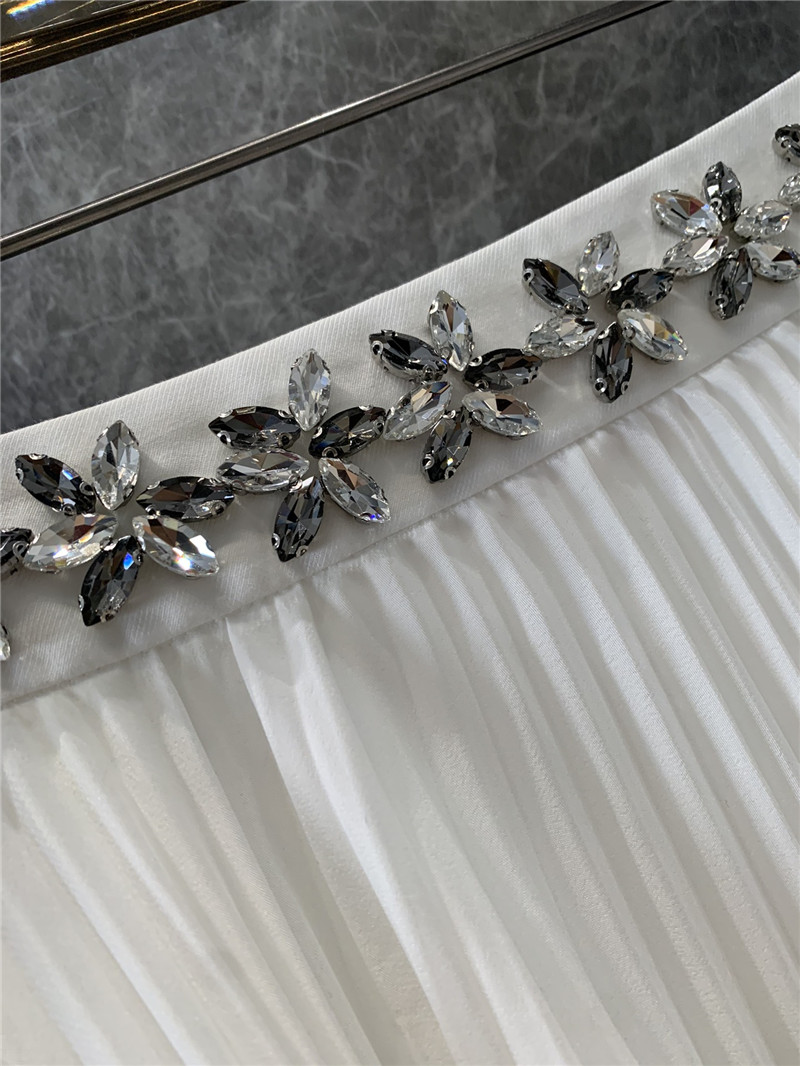 Va1e*ntin0 rhinestone pleated skirt cheap replica designer clothes