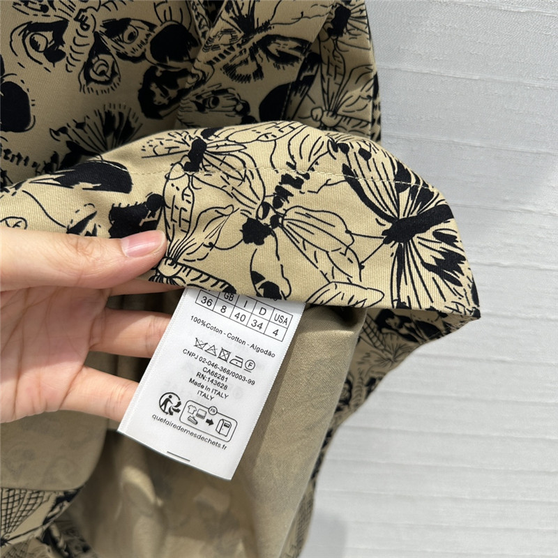 D10r black butterfly print khaki dress replica designer clothes