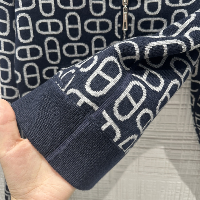 H**me5 pig nose monogram zipper cashmere coat replica clothes