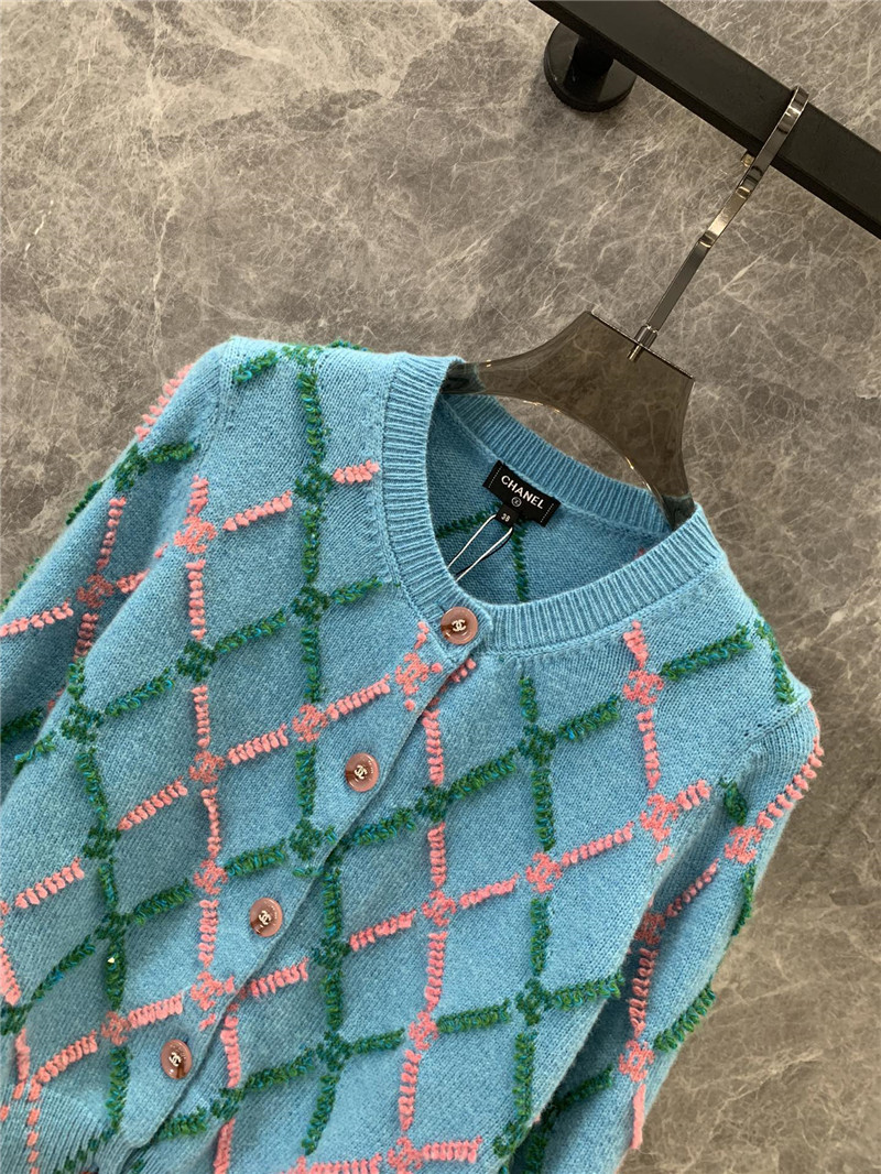 ch**el D1am0nd intarsia cardigan replica clothing