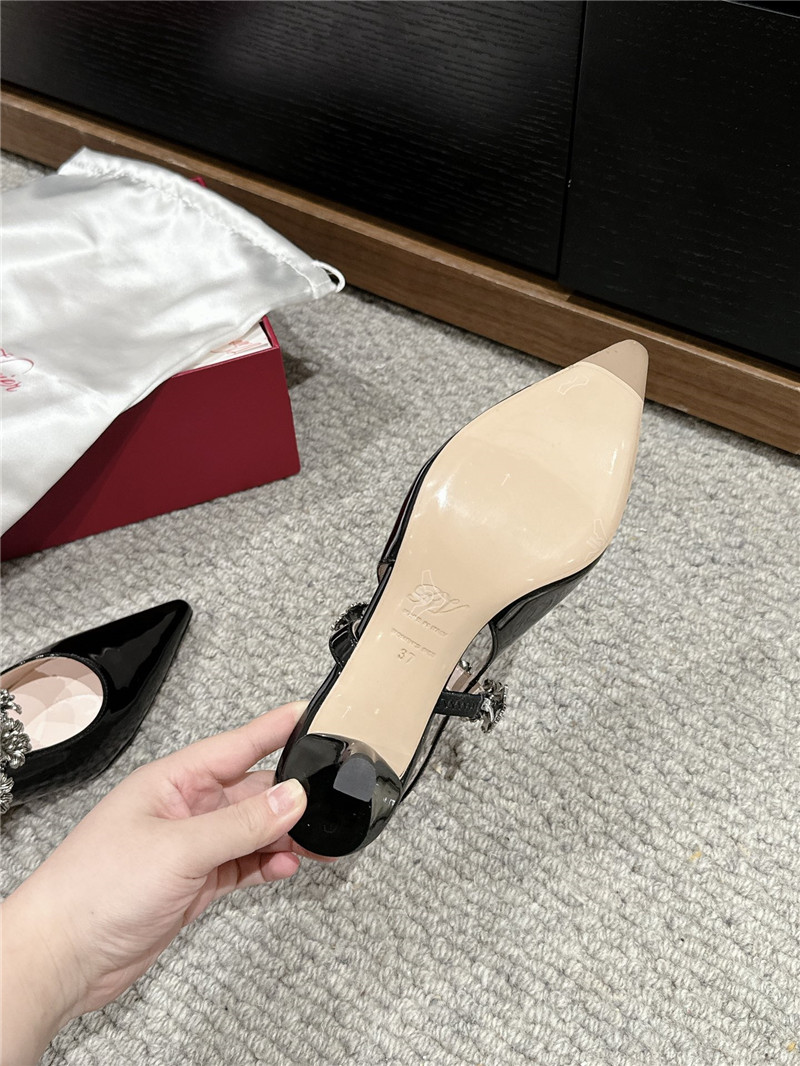 roger u1u1er efflorescence mary jane slingbacks in black