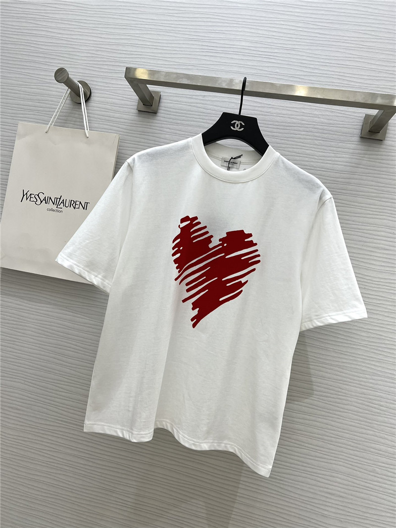 Y51 heart flocked t-shirt replica d&g clothing