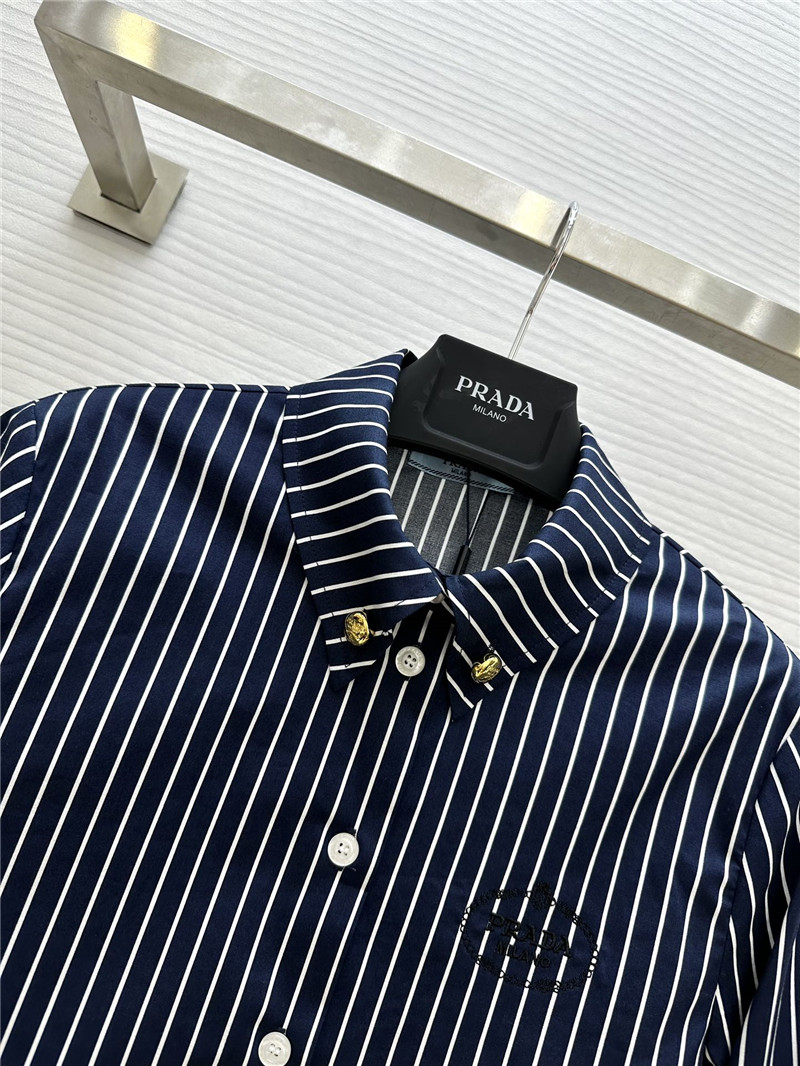 Pra*a three quarter sleeves shirt replica designer clothes