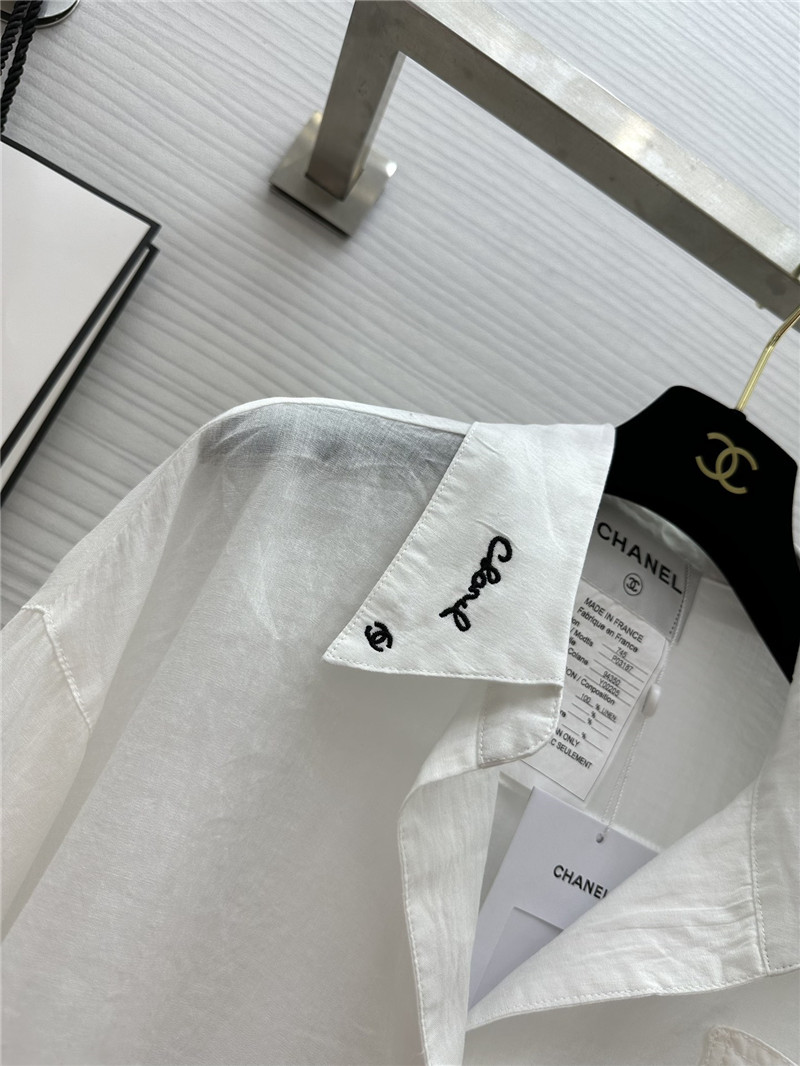 Ch**el linen white shirt cheap replica designer clothes