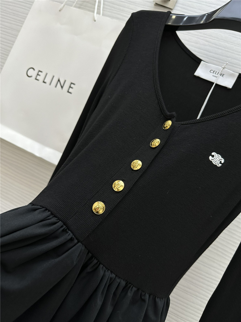 Ce1i*e u neck dress replica designer clothes