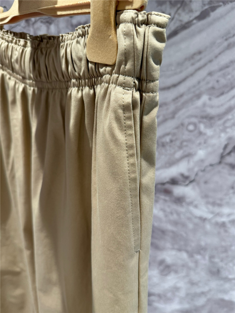 Pra*a khaki elastic waist trousers cheap replica designer clothes