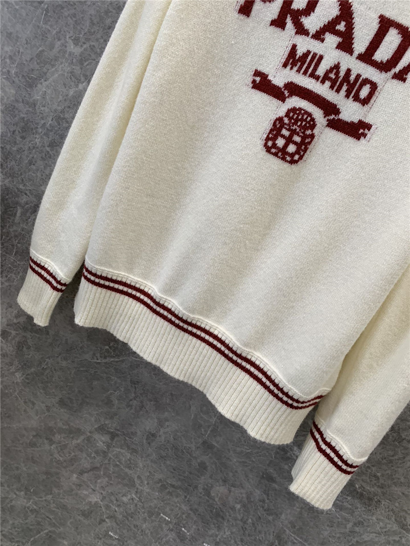 Pra*a knitted round neck pullover sweater replicas clothes