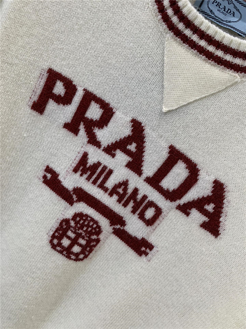 Pra*a knitted round neck pullover sweater replicas clothes