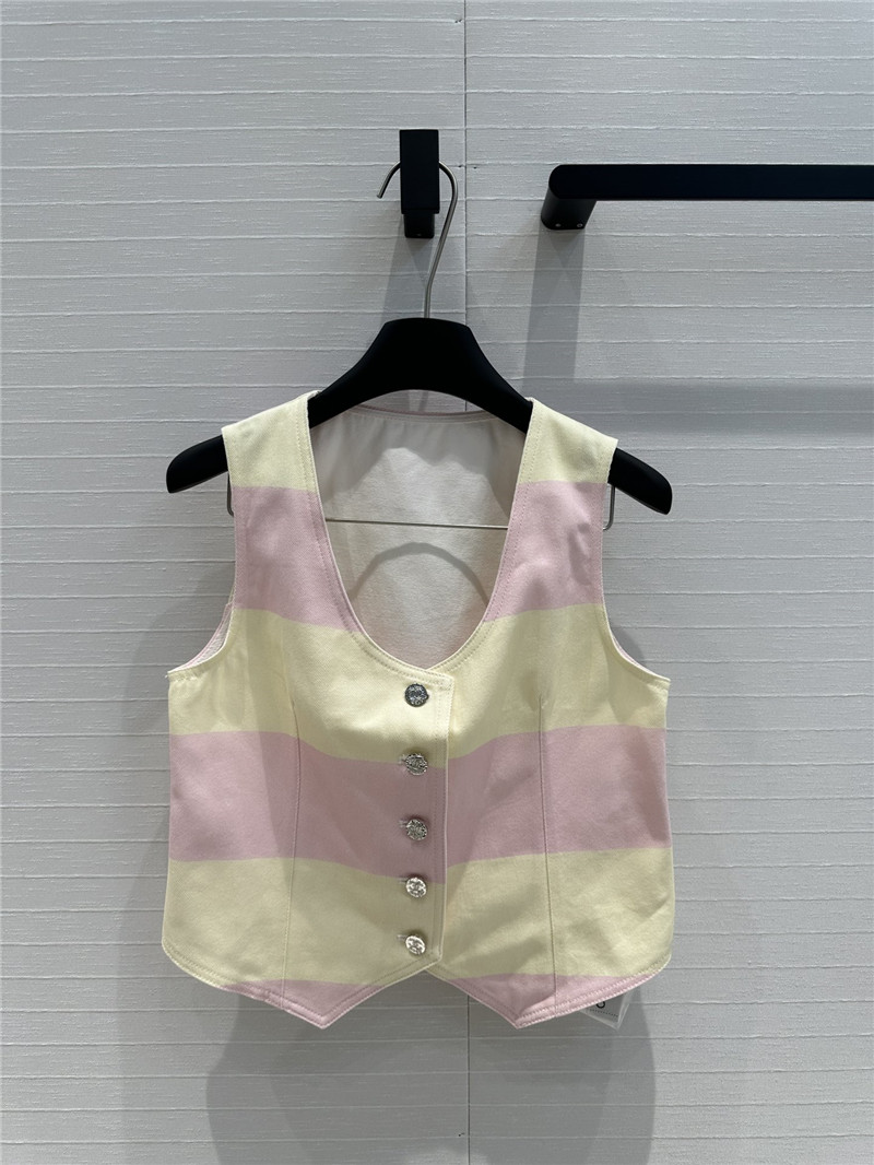 Ch**el contrast color stripe vest small jacket replica clothing sites