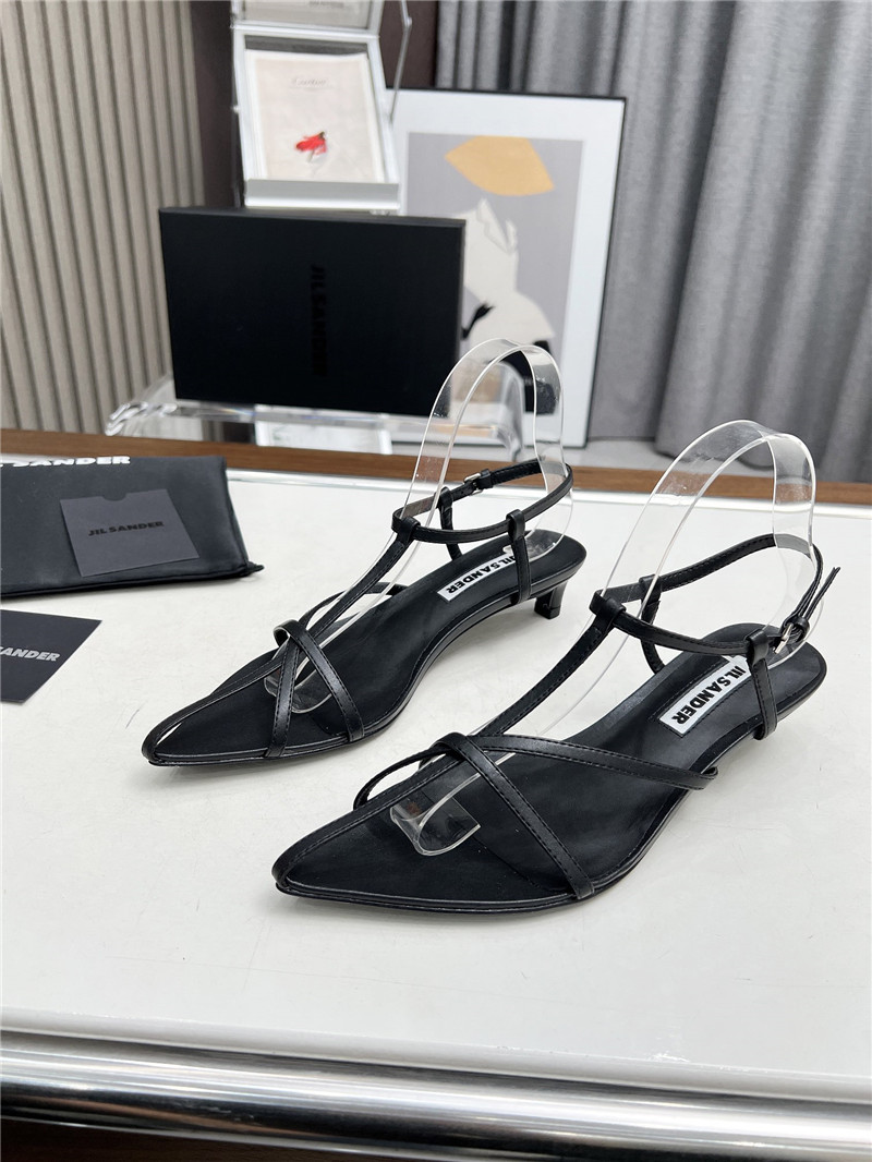 Jil Sander High Sandals in Black Goat Leather