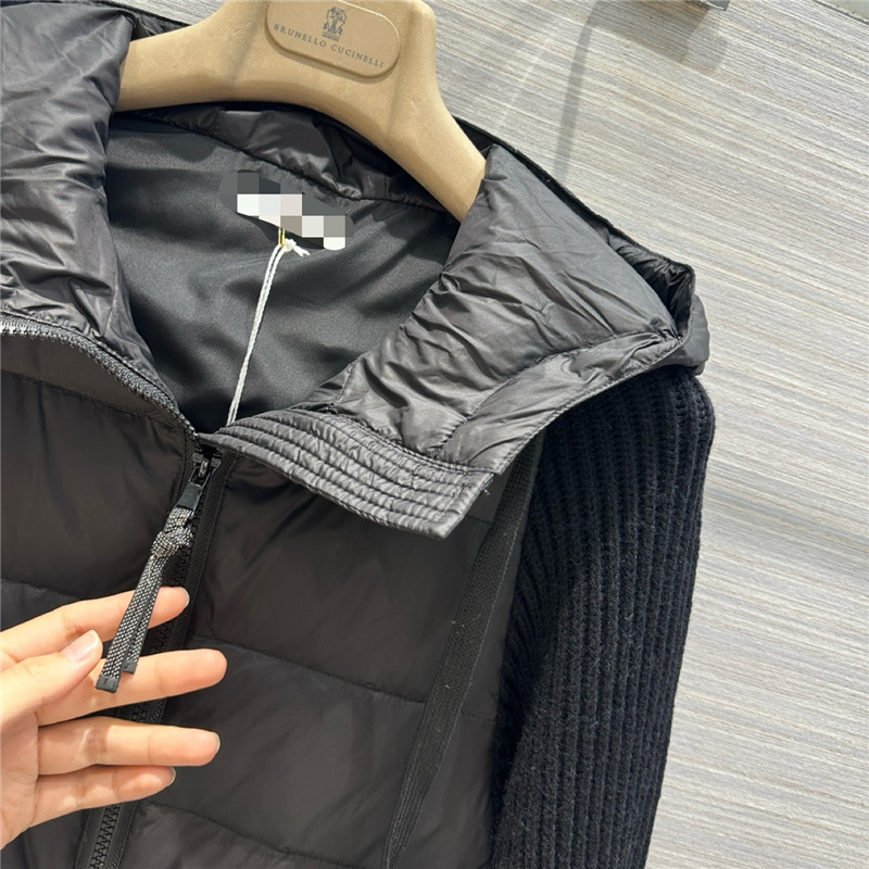 Brunello Cucinelli Navy Padded Hooded Jacket