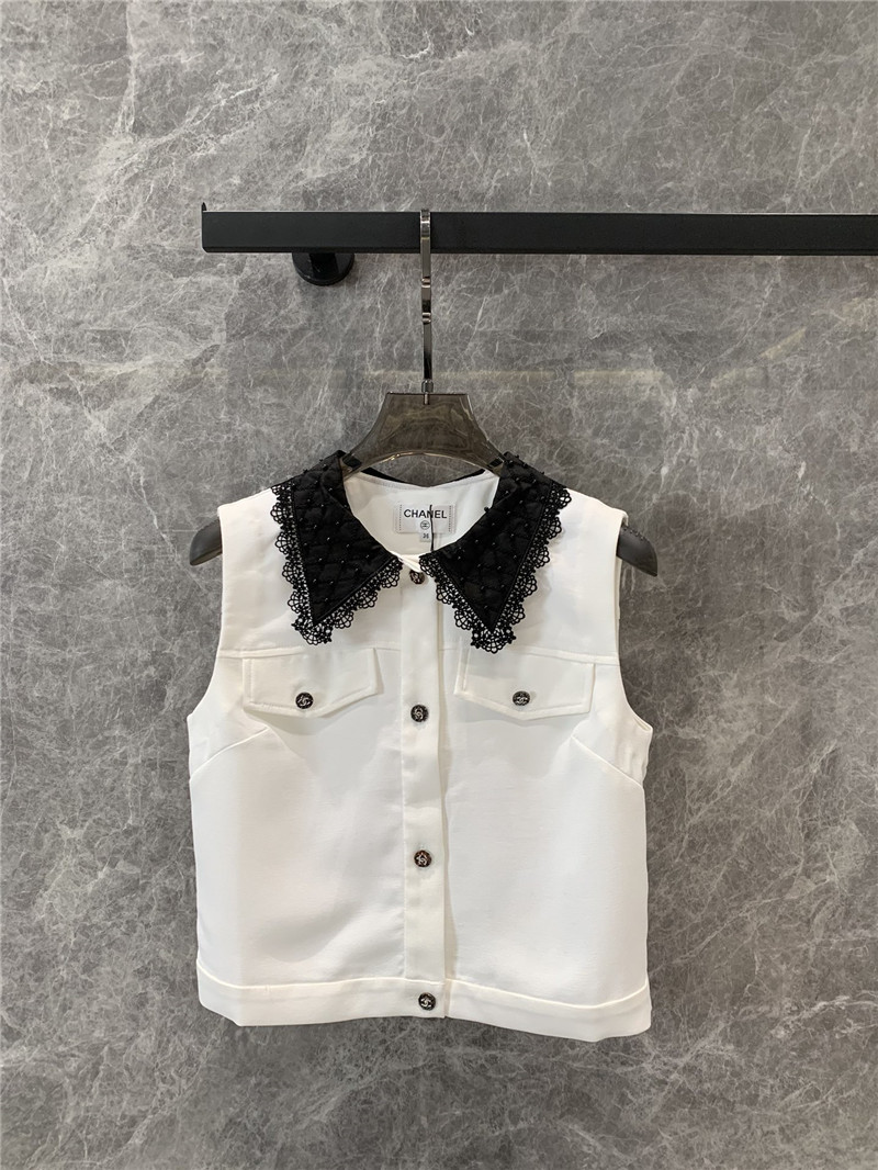 Ch**el beaded collar vest small jacket replica d&g clothing