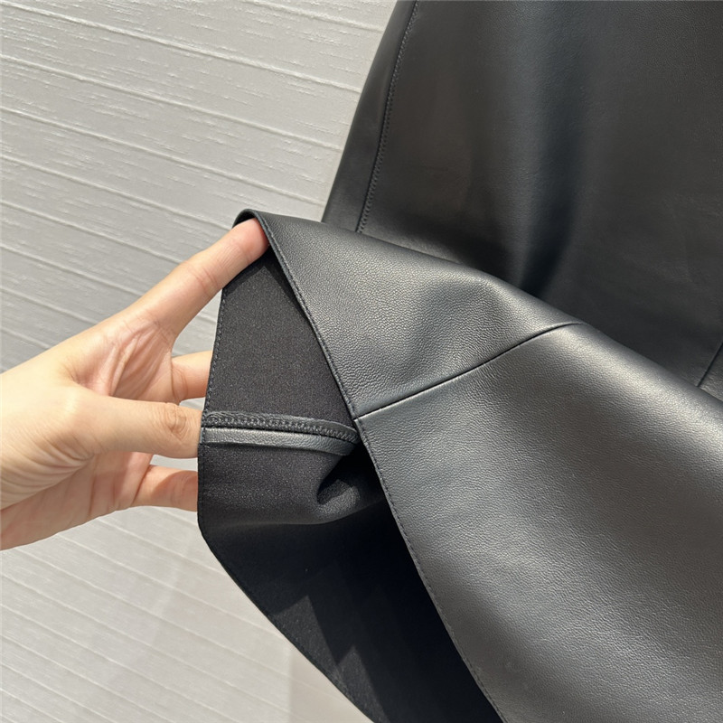 Pra*a midi leather skirt replica d&g clothing